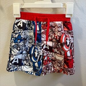 Marvel Captain America, baby boy, swimming trunks size 18 to 24 months.